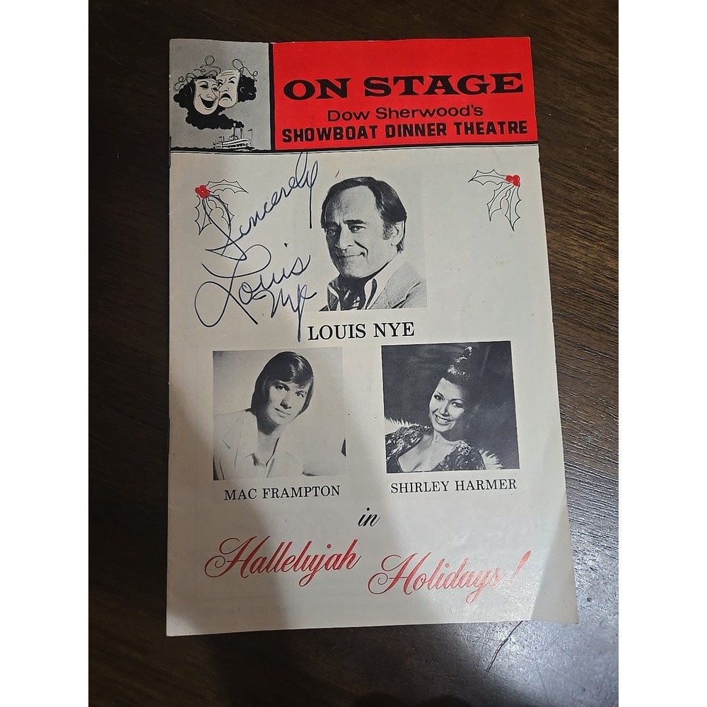 Vintage Louis Nye Signed Showboat Dinner Theatre‎ Program, Autograph